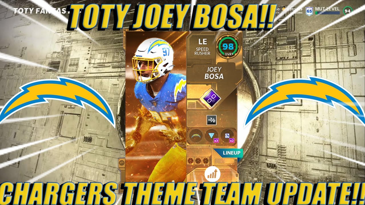 TOTY JOEY BOSA!! Chargers theme team Update! Madden 21 Ultimate Team!