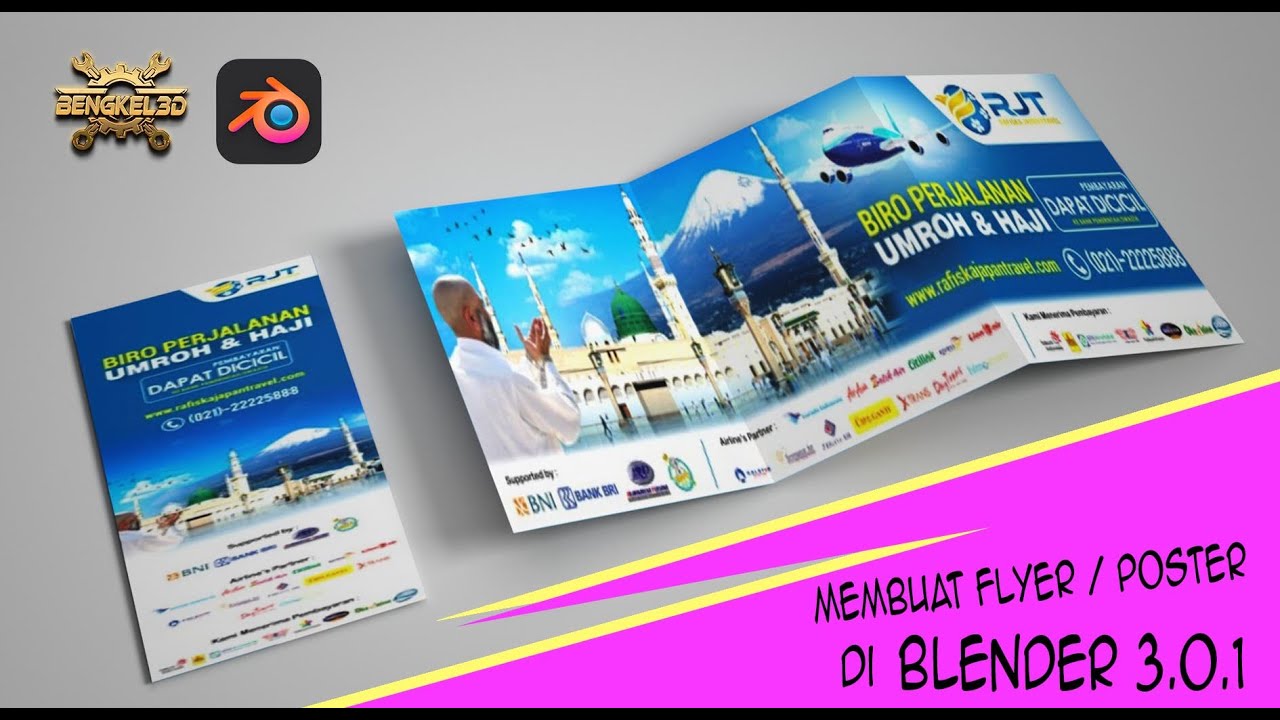 Tutorial Blender Pemula Ke 125 Membuat Flyer / Poster Di Blender 3.0.