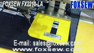 Automatic Label Attaching Pattern Sewer with Side Sliding Presser Foot