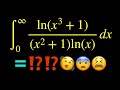 ∫ln(x³ + 1)/((x² + 1)ln(x)) dx [0, ∞]. Solve integral using inverting variable strategy.