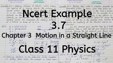 Ncert Example 2.6 | Chapter 2 | Motion in a Straight line | Class 11 Physics