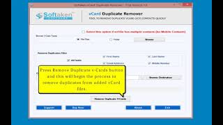 Softaken Vcard Duplicate Remover to Remove Duplicate Contacts from Single or Multiple Vcard (VCF) screenshot 2