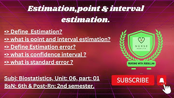 Estimation in urdu| BsN 6th, Post-Rn 2nd| unit#6,part#1| Biostatistics|