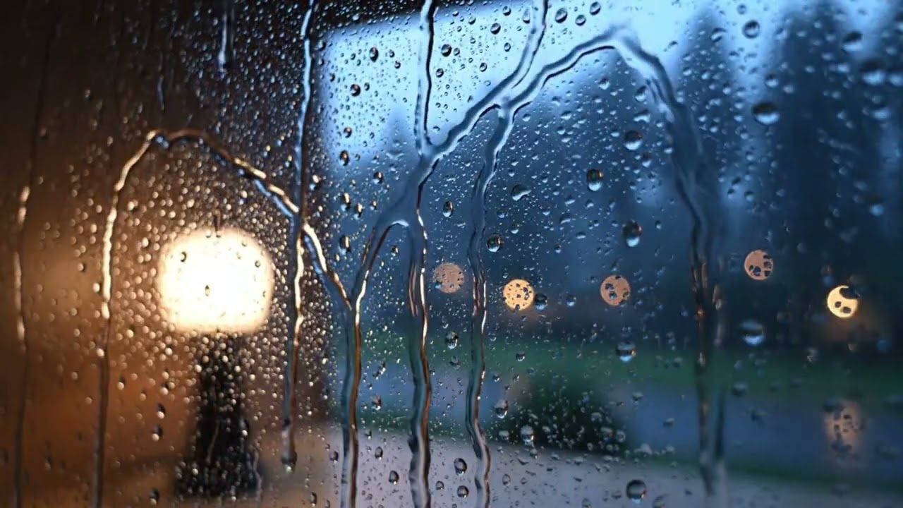 Heavy Rain on Wooden Cabin Roof | Night Rain Ambience (1 Hour) | Rain ASMR - Leafy Raindrops