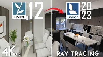 Lumion 12 vs Lumion 2023 Ray Tracing I 4k Interior Animation Cinematic I Modern Kitchen Design