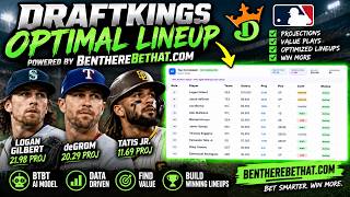 🔥 DraftKings MLB Optimal Lineup Today | 115.29 Projection + Correlated Stack