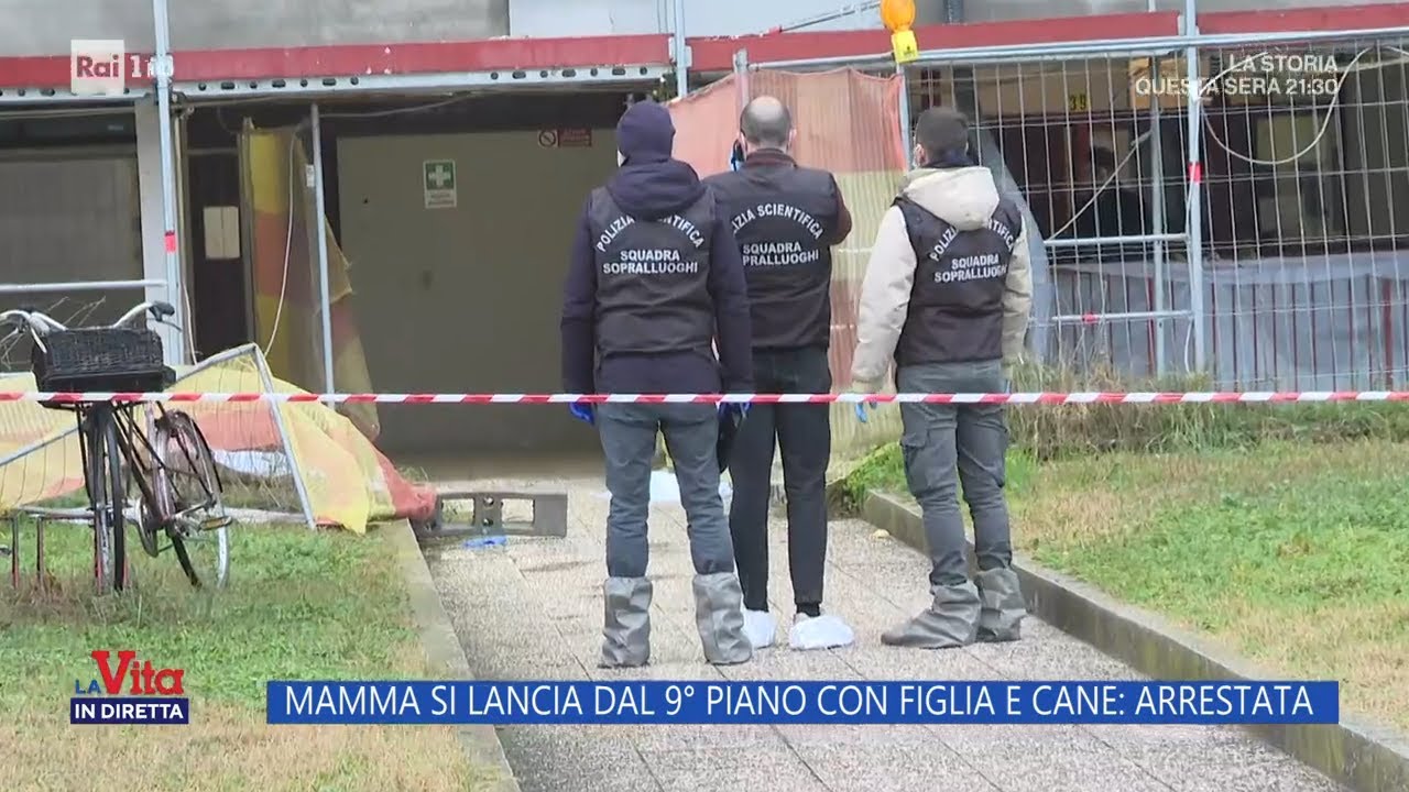 Mamma si lancia dal nono piano con figlia e cane: arrestata - La vita in diretta 08/01/2024