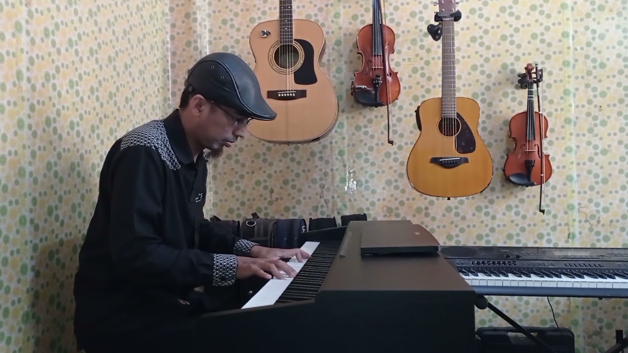 Ibu Pertiwi - Ismail Marzuki (Do= C mayor) Live piano karaoke+lirik version