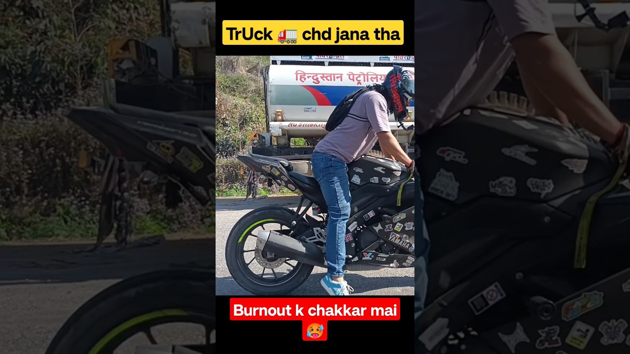 Burnout K Chakkar Mai Truck Chad Jana Tha Upr🥵//@aalyanvlogs1299 #r15v3 #jannustuntz