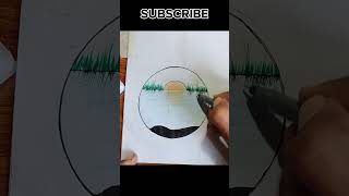 Scenery Drawing Easy ❤️ circle best scene circle drawing shortvideo