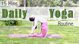 15 Mins Daily Yoga Routine | 15 Yoga Asanas You Should Do Daily (Follow Along) | Bharti Yoga screenshot 1