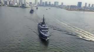 20140522 自衛隊練習艦「かしま」「あさぎり」「せとゆき」晴海埠頭を出港