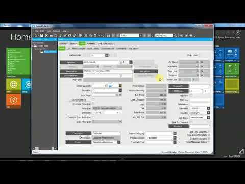Sales Order Entry Overview - Epicor E10 - Sale to Ship