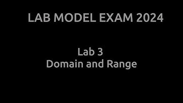MODEL IT MATHS LAB 2024: Lab 3 Domain and range