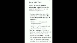 keynes Marginal efficiency of capital (MEC) Theory|| Macroeconomics||