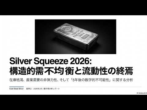 銀が消える日。2026年、金融市場を揺るがす「流動性の終焉」と実物資産の奪い合い - YouTube