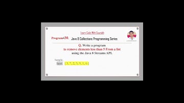 Link In Description: Q30 Remove Elements Less Than 5 from a List using Stream API | #java8tutorials