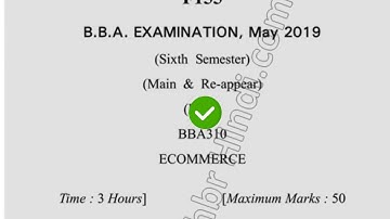 2019 Dcrust BBA 6th Sem E Commerce Question Paper