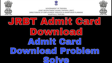JRBT Admit Card Download Problem Solve | How Download Admit Card