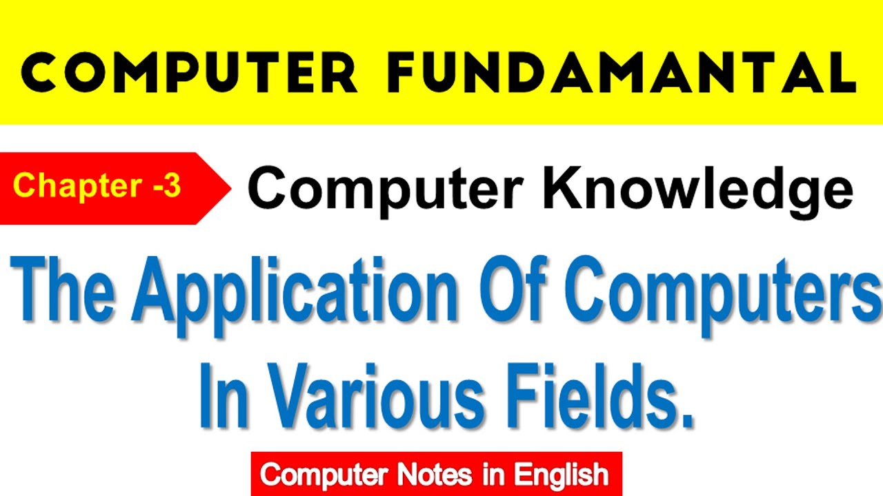 Computer Fundamental, The Application Of Computers In Various Fields ...
