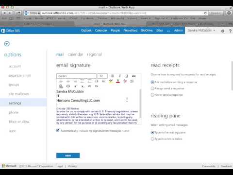 how to add a signature in outlook office 365