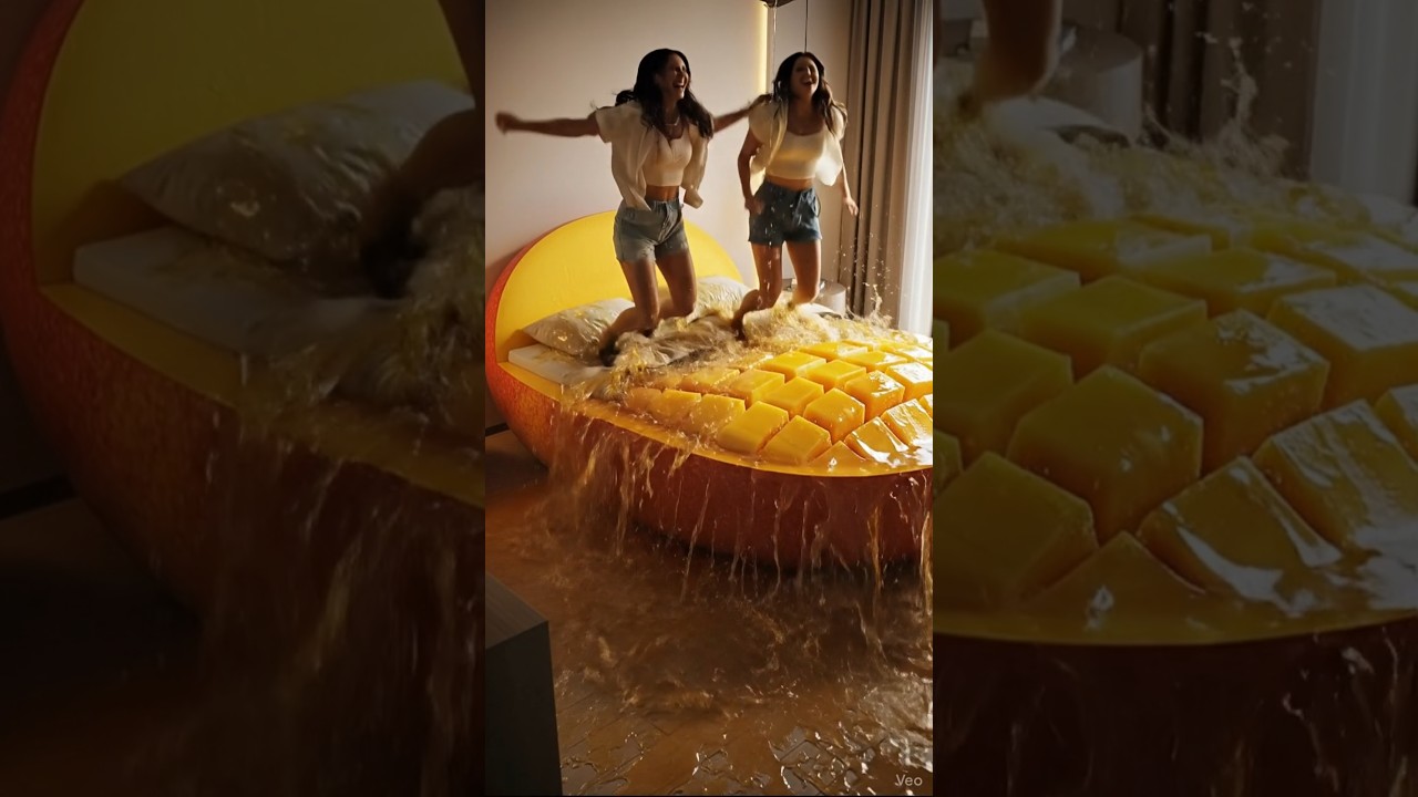 Mango Liquid Bed | Hyper Realistic ASMR Interior | Fruit Aesthetic Design