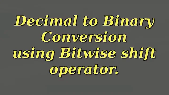 Decimal to Binary conversion using bitwise shift operator C++ program
