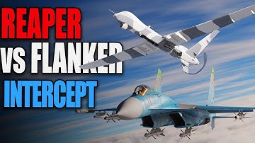 dcs world - US Drone vs Russian Jet Su-27 crash (Flanker vs MQ-9 Reaper) Simulated intercept