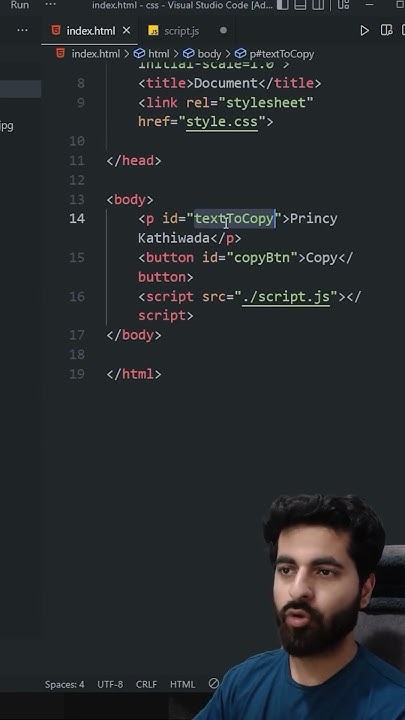 Copy Button in Javascript ⭕ | Neeraj Walia #javascript #shorts # ...