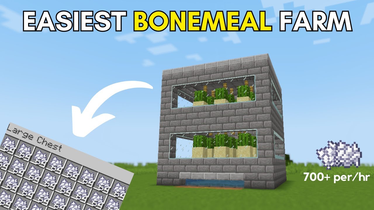 Easy Cactus Bonemeal Farm Tutorial in Minecraft 1.20 | Bonemeal farm 1. ...