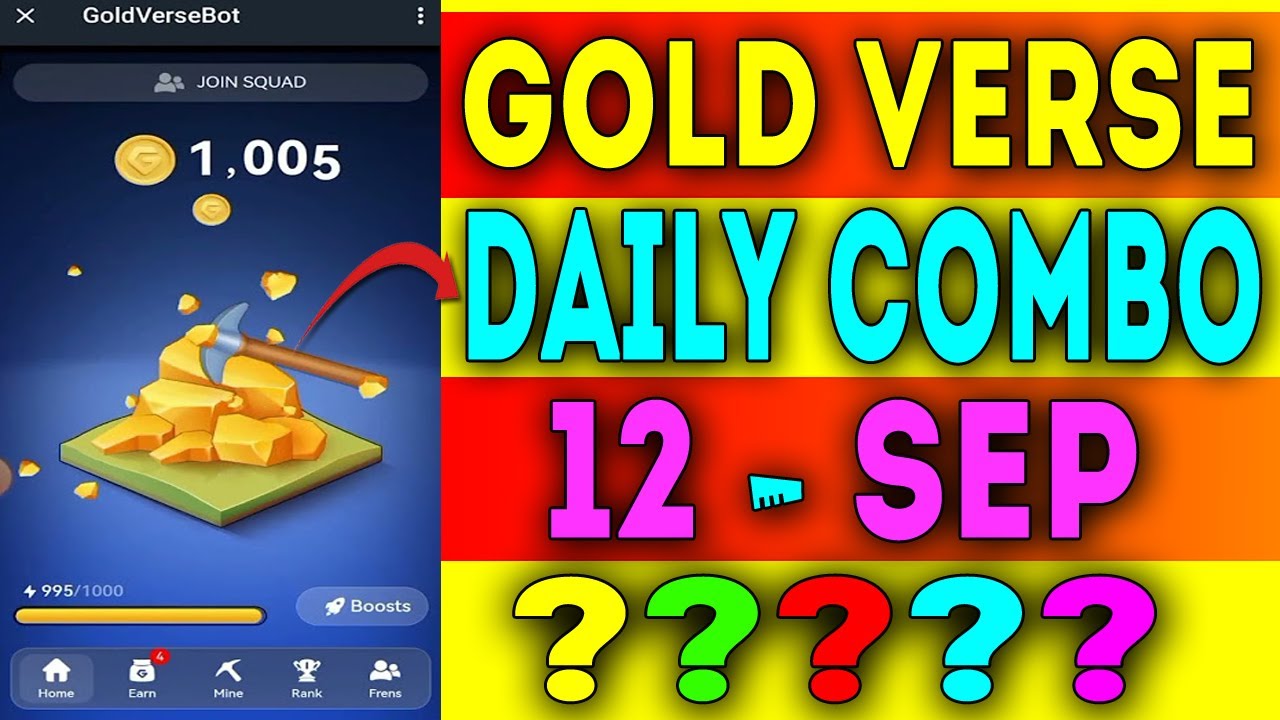 Gold Verse Bot Daily Combo 12 september 2024 | Gold Verse Bot Daily Combo Cards 