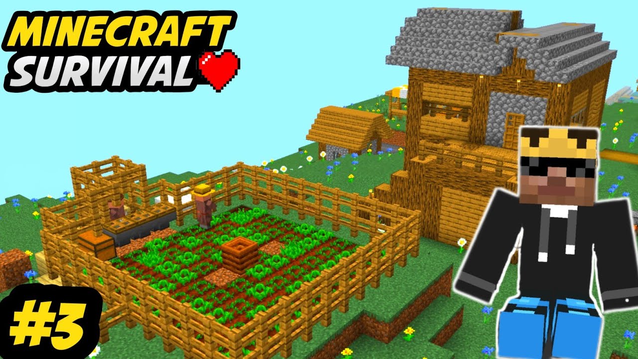 Making Automatic Food Farm in Minecraft Pe Survival Series 😍1.20 Epi. 3 ...