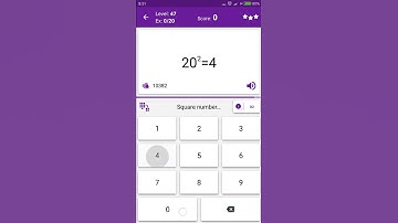 Math Tricks - Training mode - square numbers between 20 and 29 - level 047 (Number Keyboard)