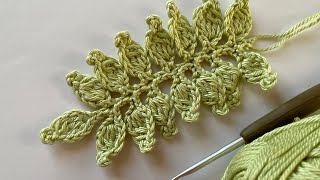 Easy crochet leaf branch tutorial | how to crochet leaf vines  #howtocrochet