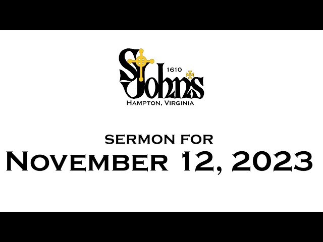 Sermon for November 12, 2023