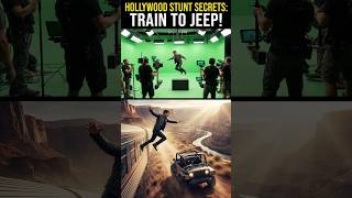Movie Stunt Secrets: Green Screen Train Jump vs Reality #actionscenes #behindthescenes #stunts  #vfx @backgroundforgreenscreen