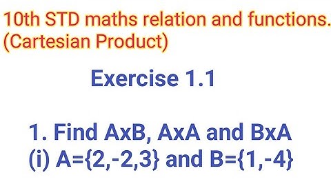 TN(Samacheer) 10th Maths| Relations and functions | exercise 1.1 (i) Cartesian Product | #funmaths
