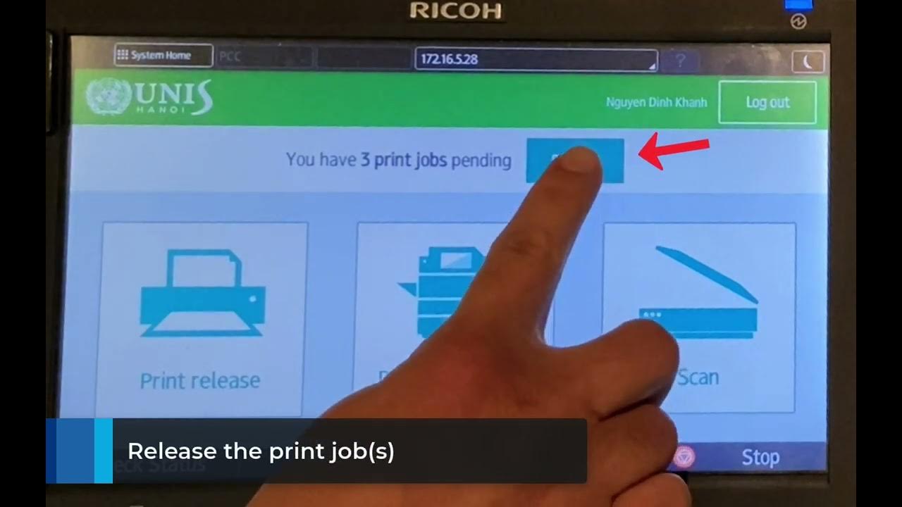 How to release a print job PaperCut & Ricoh YouTube