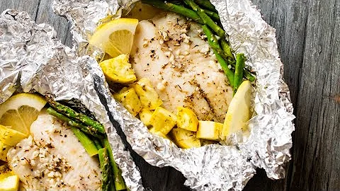 15 minute Foil Baked Garlic Butter White Fish