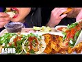 Asmr fried taco party quesotacos with auzsome austin extreme crunch cooking  eating asmr