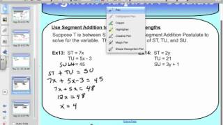 Segment Addition Postulate Exercises