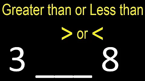 3 is less than or greater than 8 . Greater than less than symbol