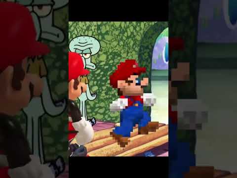 Squidward kicks every Mario out of his house #mario #edit #squidward #viral #shorts #fyp