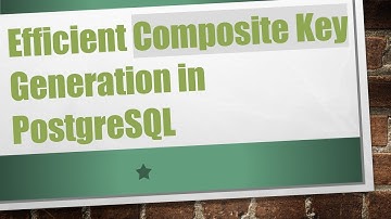 Efficient Composite Key Generation in PostgreSQL