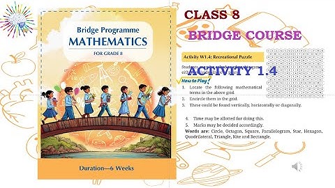 CLASS 8 || bridge course week 1.4 || recreational puzzle || ganitaprakash ||