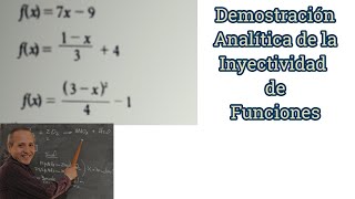 Injectivity of Functions Analytical Proof Injectivity of Functions Analytical Proof