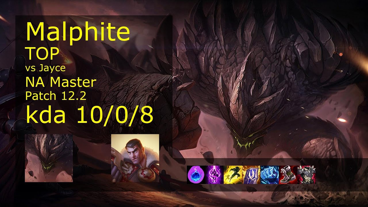 Malphite Top vs Jayce - NA 10/0/8 Patch 12.2 Gameplay