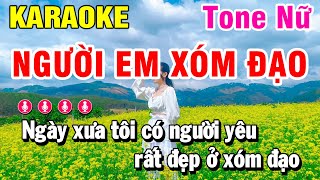 Karaoke Người Em Xóm Đạo Nhạc Sống Tone Nữ | Huỳnh Lê