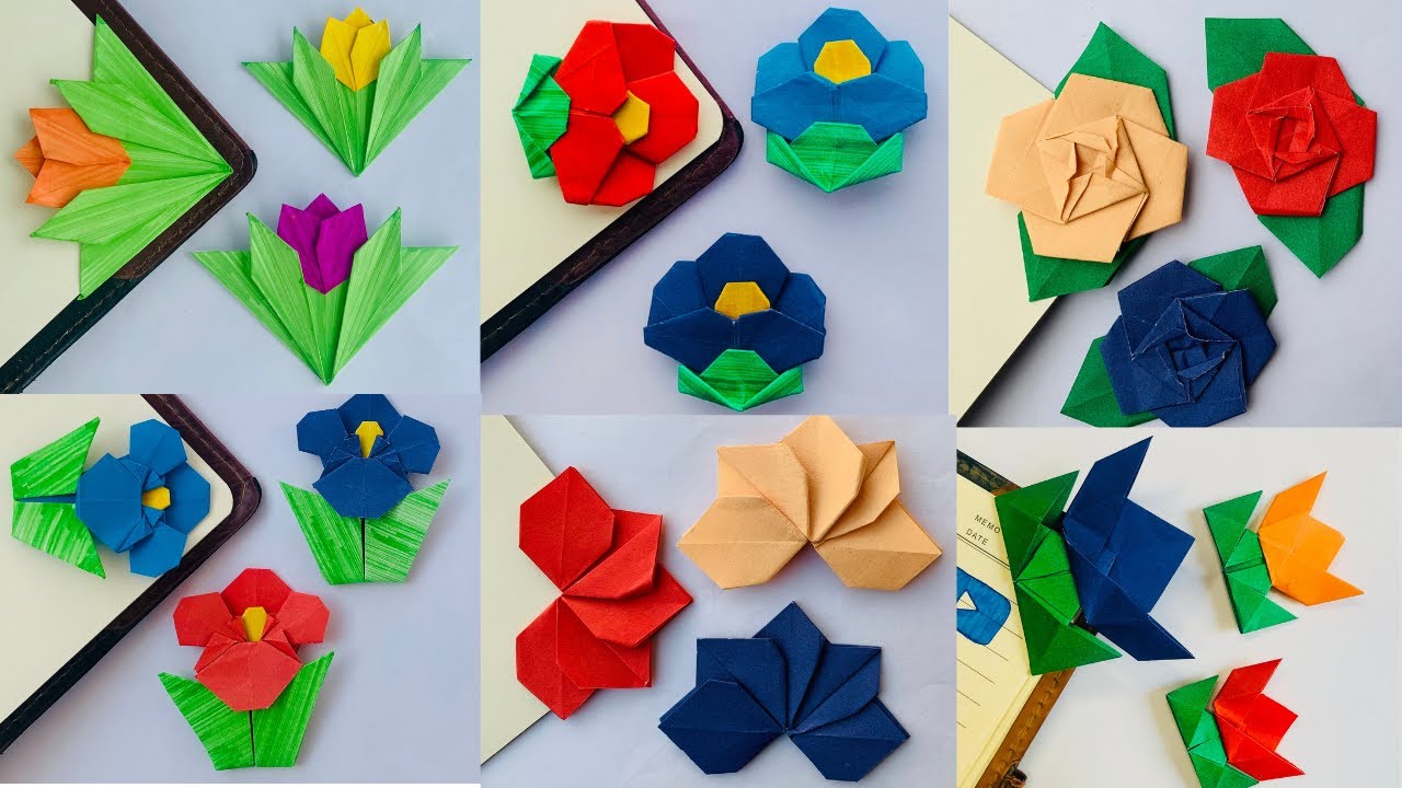 7 Easy Paper Flower Bookmarks 🌸 | DIY Cute Bookmark Craft