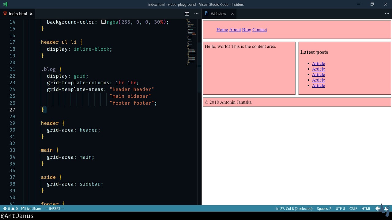 CSS Grids For Responsive Blog-Site Layouts - YouTube